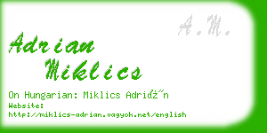 adrian miklics business card